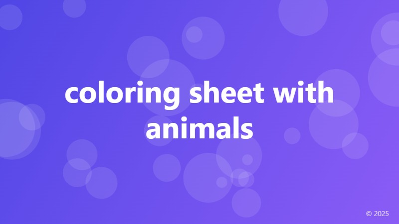 coloring sheet with animals