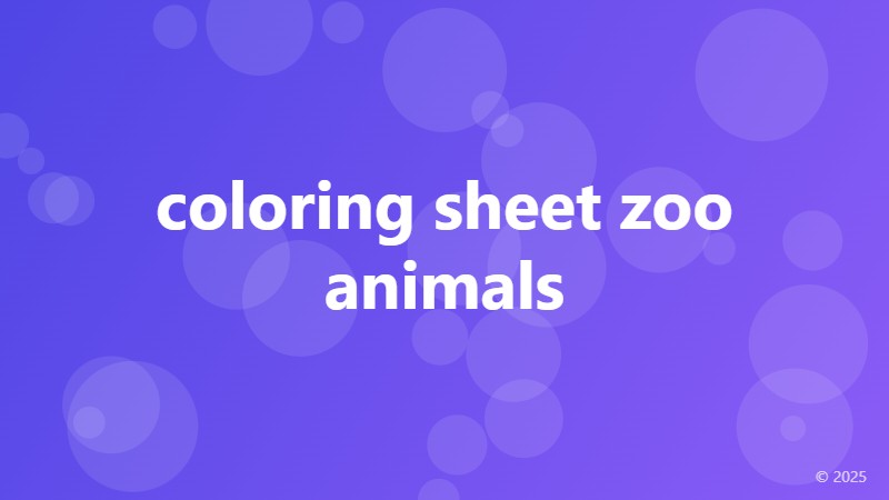 coloring sheet zoo animals