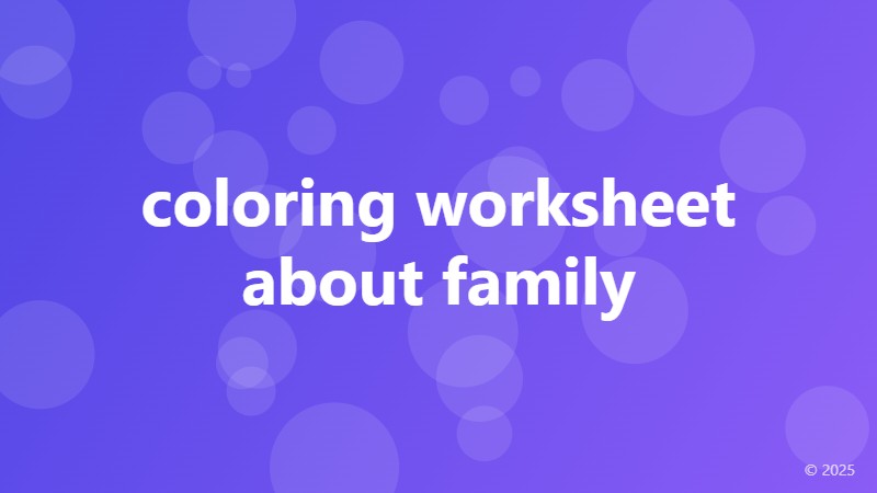 coloring worksheet about family