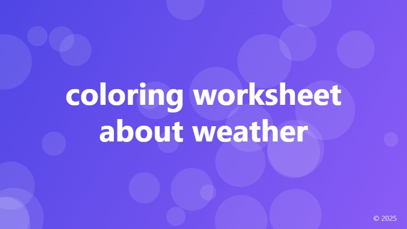 coloring worksheet about weather