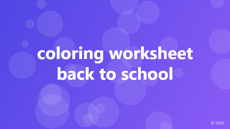 coloring worksheet back to school