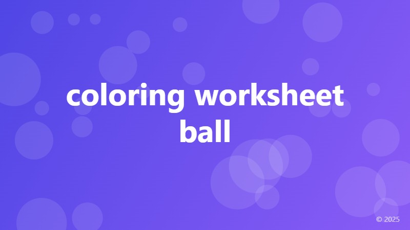 coloring worksheet ball