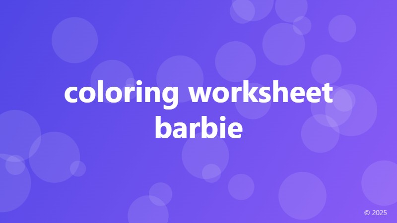 coloring worksheet barbie