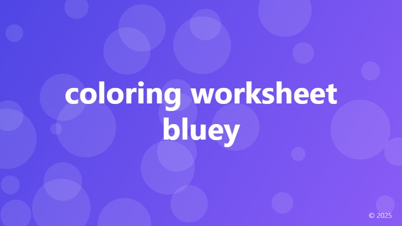 coloring worksheet bluey