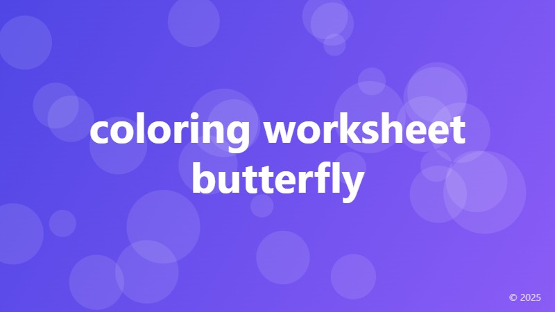 coloring worksheet butterfly