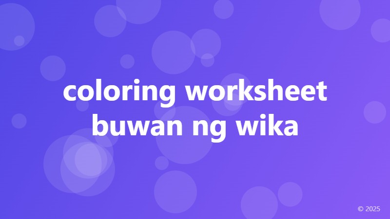 coloring worksheet buwan ng wika