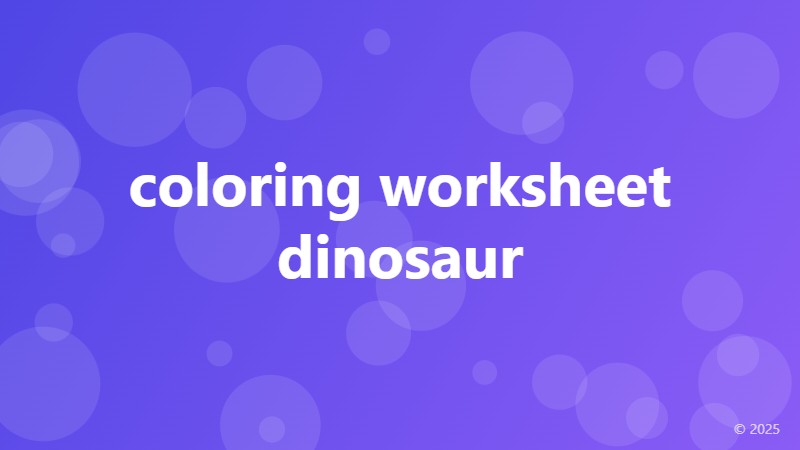 coloring worksheet dinosaur