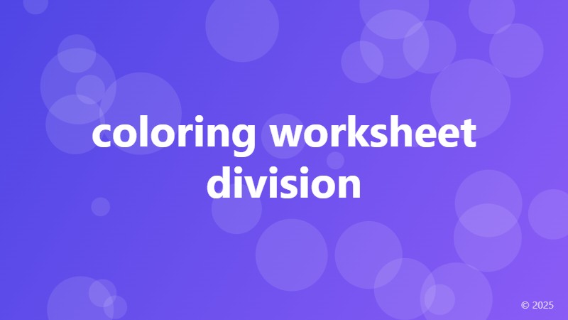 coloring worksheet division