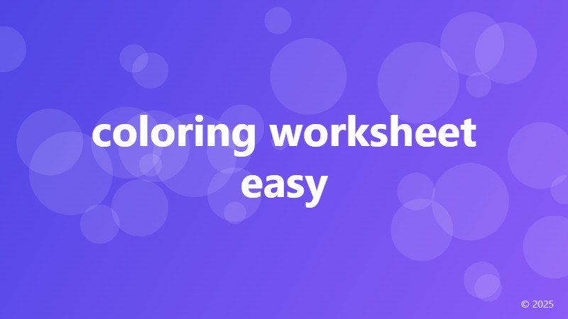 coloring worksheet easy