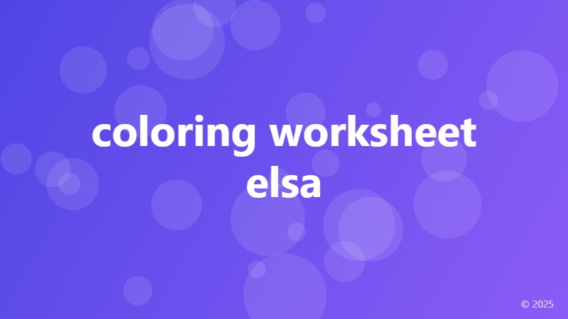 coloring worksheet elsa