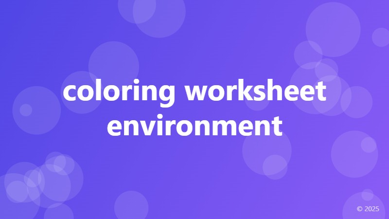 coloring worksheet environment