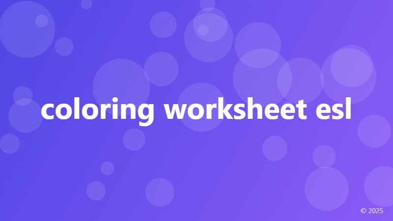 coloring worksheet esl