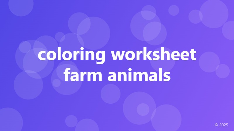 coloring worksheet farm animals