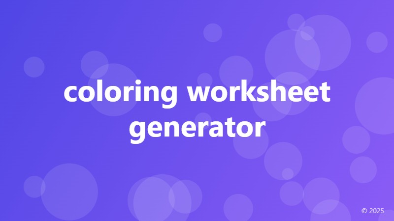 coloring worksheet generator