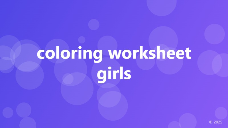 coloring worksheet girls