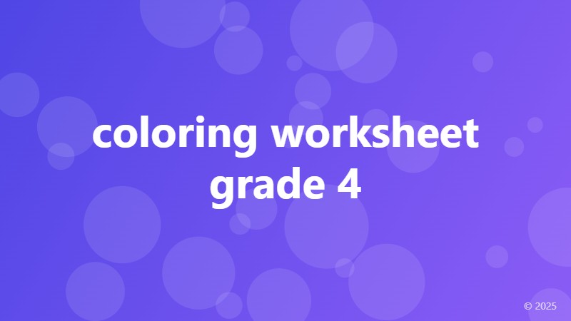 coloring worksheet grade 4