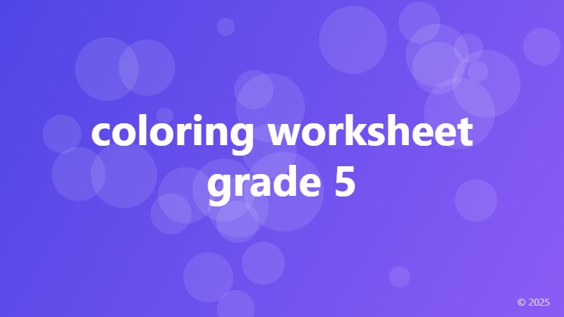 coloring worksheet grade 5
