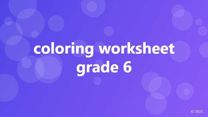 coloring worksheet grade 6
