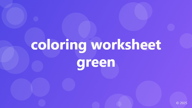 coloring worksheet green
