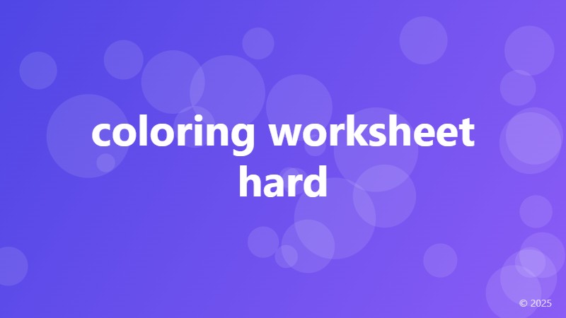 coloring worksheet hard
