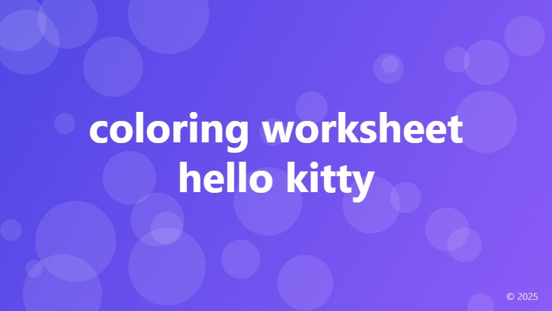 coloring worksheet hello kitty