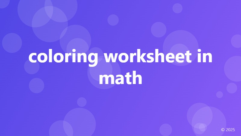 coloring worksheet in math