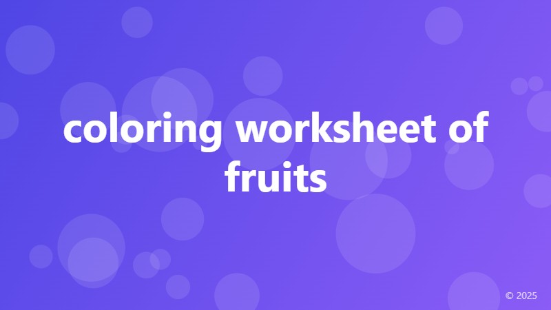 coloring worksheet of fruits