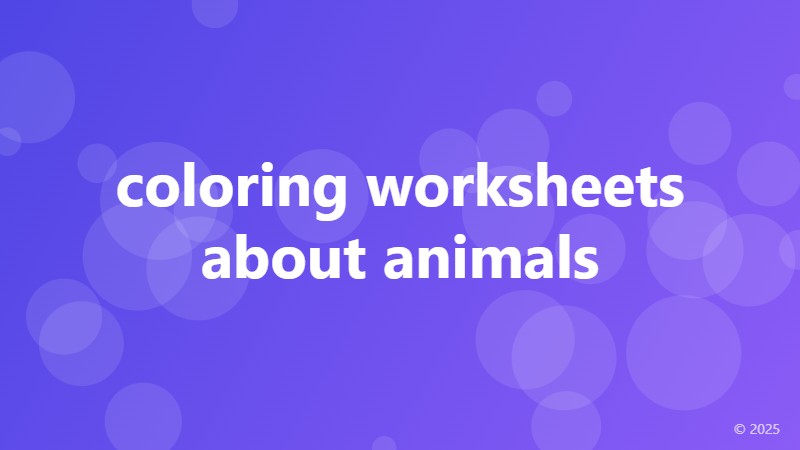 coloring worksheets about animals