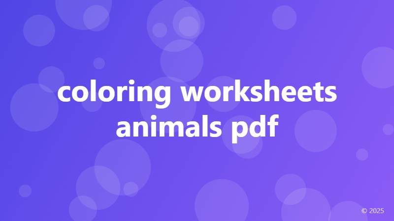 coloring worksheets animals pdf