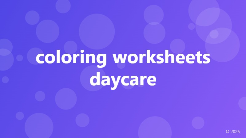 coloring worksheets daycare