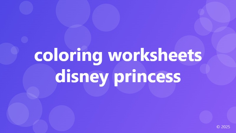 coloring worksheets disney princess