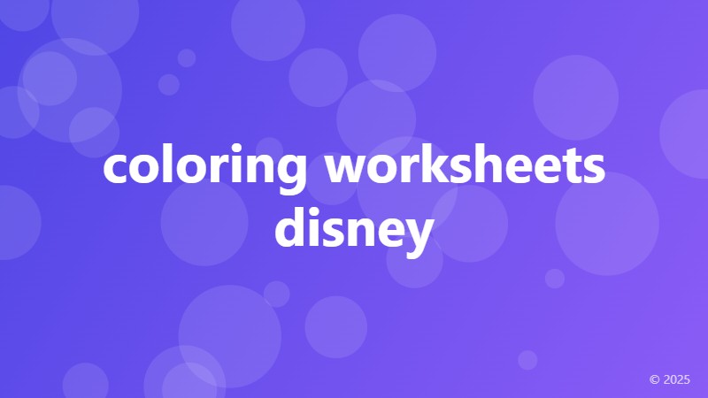 coloring worksheets disney