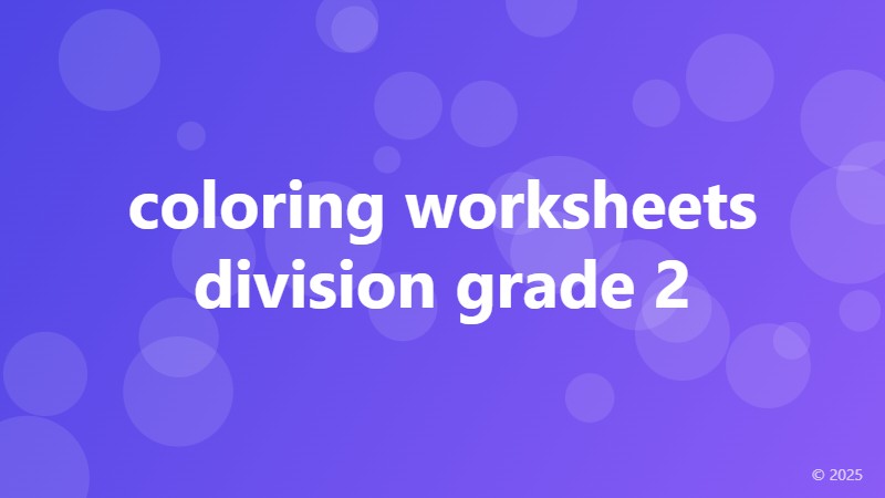 coloring worksheets division grade 2