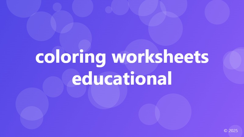 coloring worksheets educational