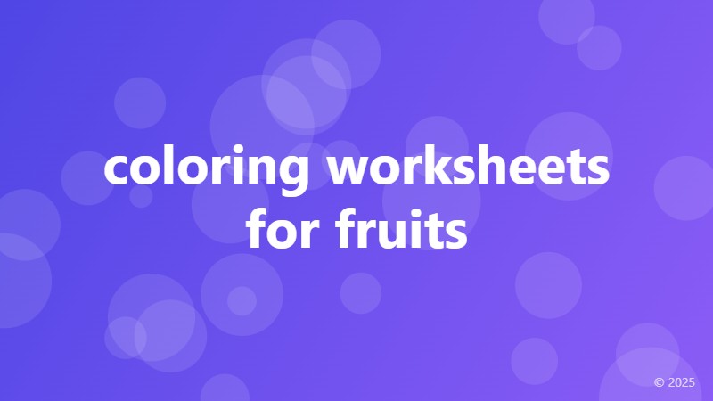coloring worksheets for fruits
