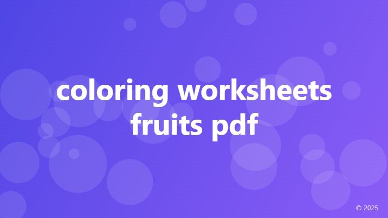 coloring worksheets fruits pdf
