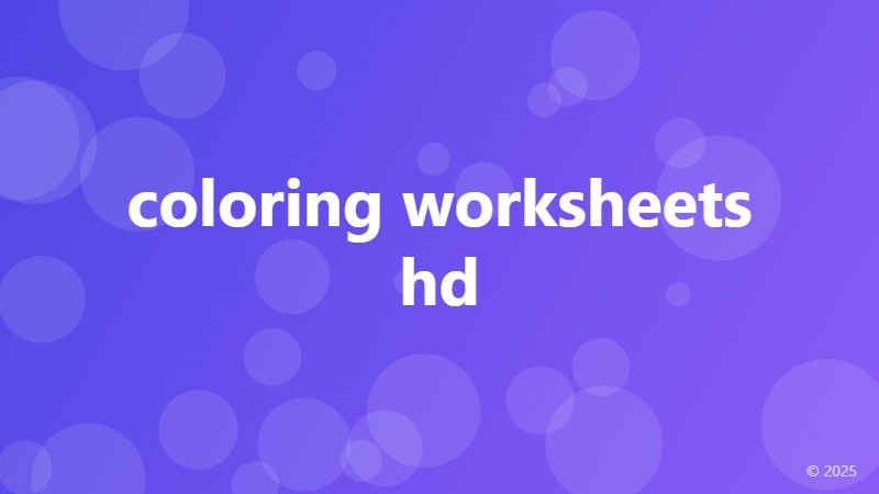 coloring worksheets hd
