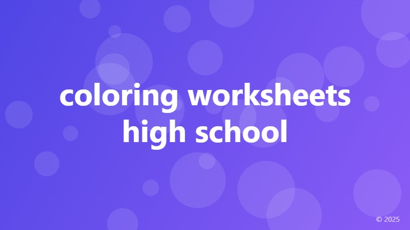 coloring worksheets high school