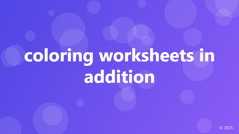 coloring worksheets in addition
