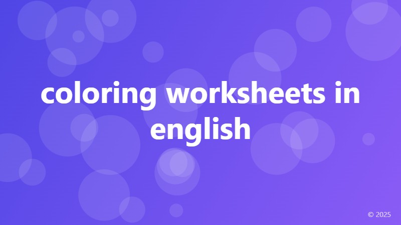 coloring worksheets in english