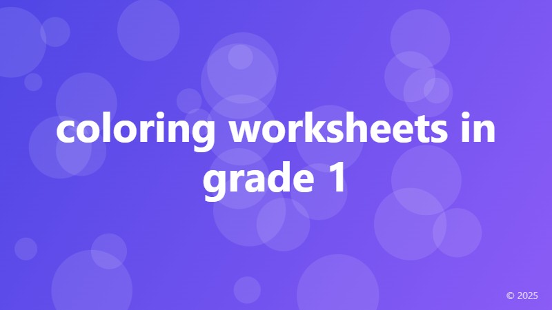 coloring worksheets in grade 1