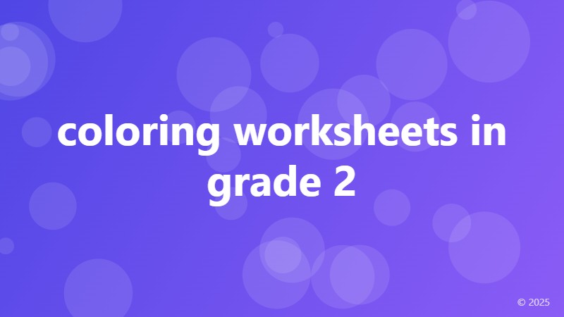 coloring worksheets in grade 2