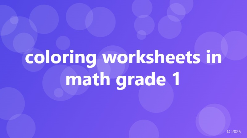 coloring worksheets in math grade 1