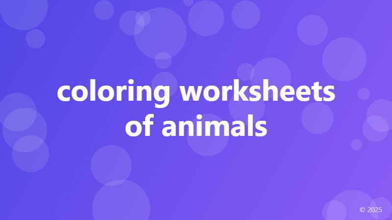 coloring worksheets of animals