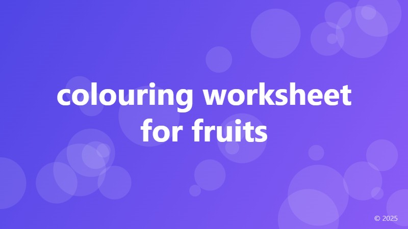 colouring worksheet for fruits