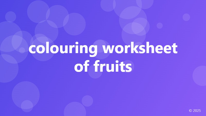colouring worksheet of fruits