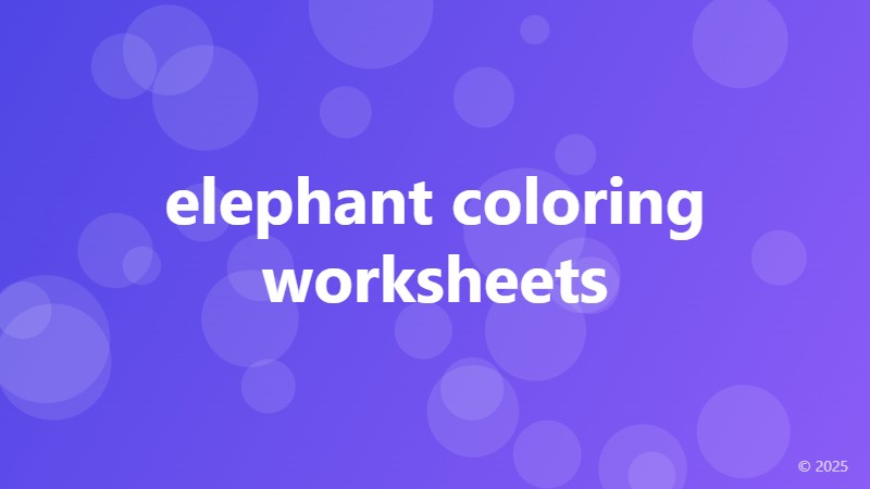 elephant coloring worksheets