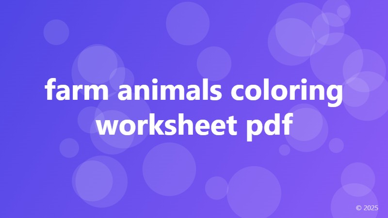 farm animals coloring worksheet pdf