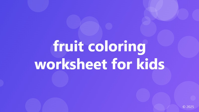 fruit coloring worksheet for kids