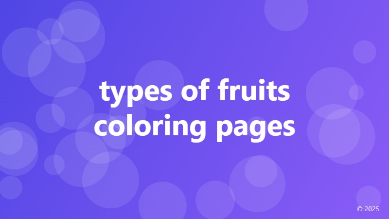 types of fruits coloring pages